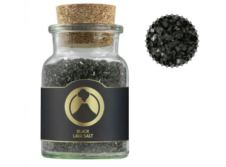 Product image Gewürzmischung Black Lava Salz, ca. 135g, Korkenglas Werbeartikel