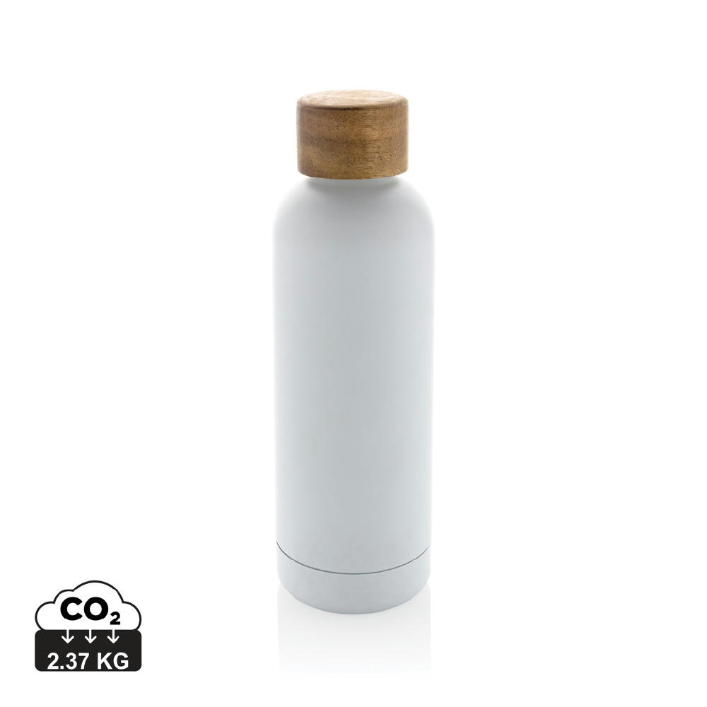 Product image Wood Vakuumflasche aus RCS recyceltem Stainless-Steel Werbeartikel