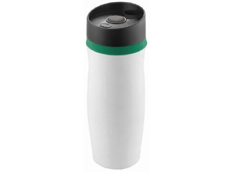 Product image Metmaxx® Thermobecher "CremaExtensa" weiß/Ring grün Werbeartikel