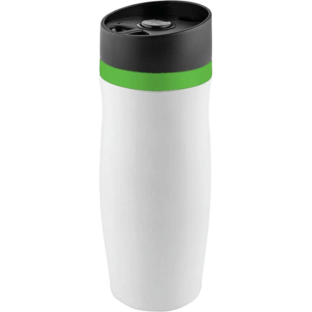 Product image Metmaxx® Thermobecher "CremaExtensa" weiß/Ring grün Werbeartikel