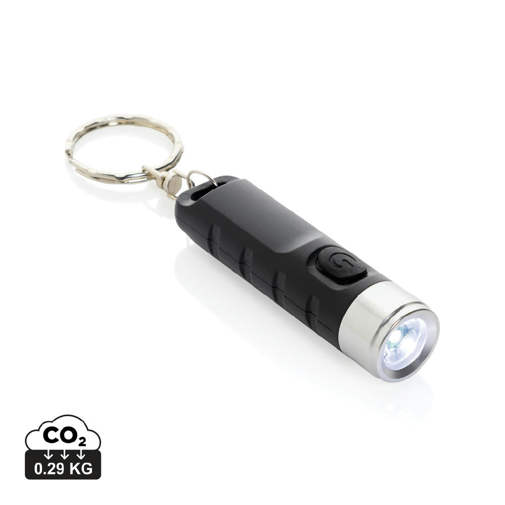 Product image Globix USB Schlüsselanhänger-Taschenlampe aus RCS rABS Werbeartikel