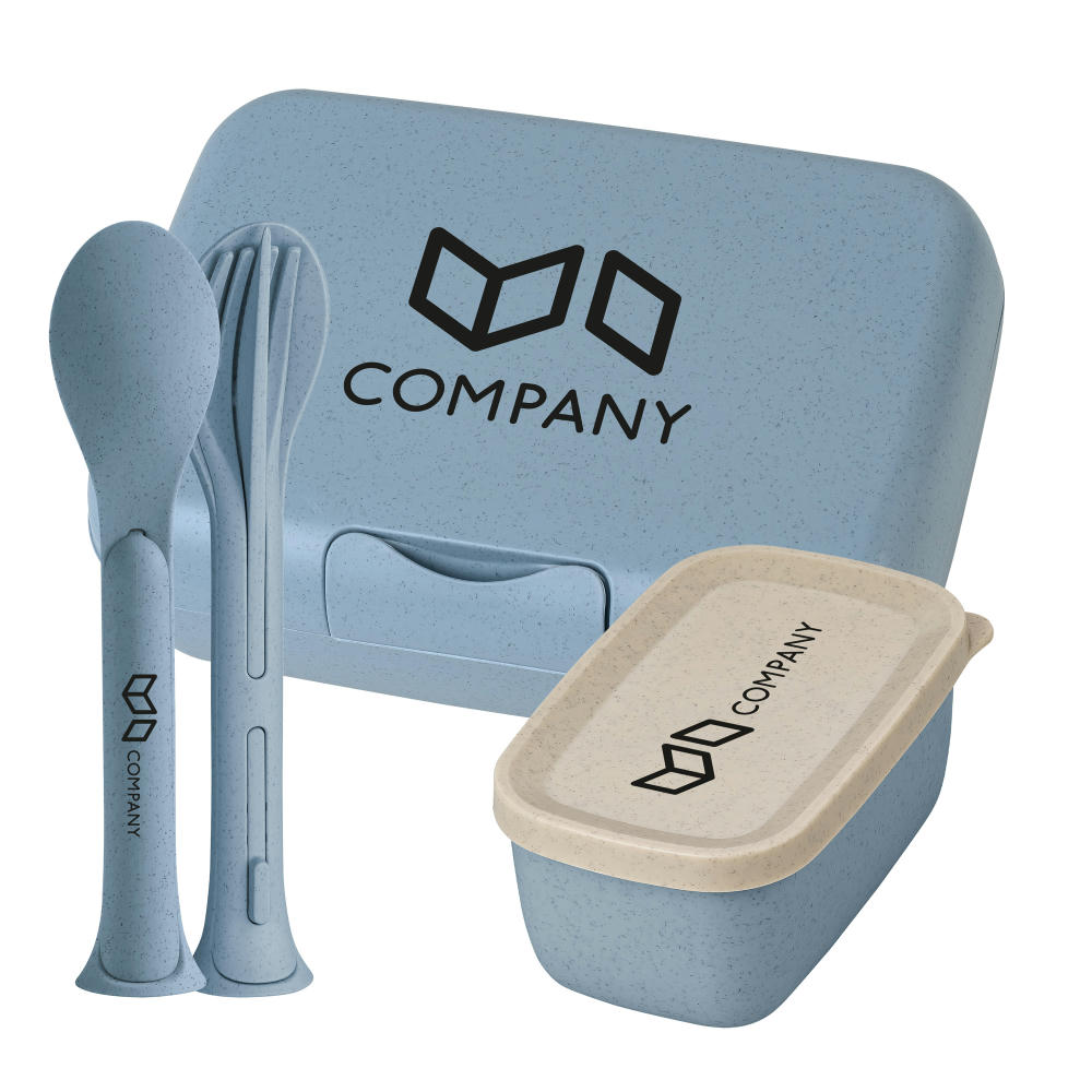 Koziol CANDY READY Lunchbox-Set + Besteck-Set Werbeartikel