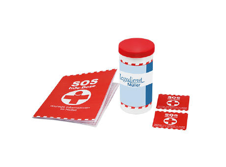 SOS-Info-Dose Werbeartikel