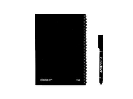 INFINITEBOOK PLAIN A5. "Infinitebook" mit flexiblem Einband und 15 unlinierten Whiteboard Seiten Werbeartikel