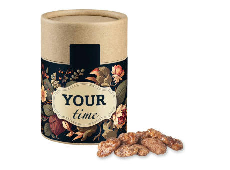 Product image Feuergebrannte Mandeln, ca. 80g, Kraftpapierdose Midi bedrucken