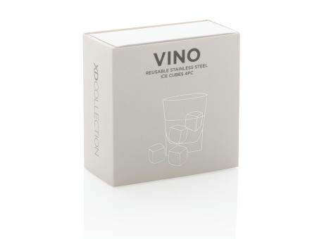 Wiederverwendbare Eiswürfel aus Stainless Steel, 4-tlg. Werbeartikel
