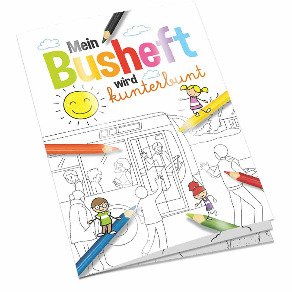Product image Malbuch / Mal-Set A6 - Bus - Malbuch neutral Werbeartikel
