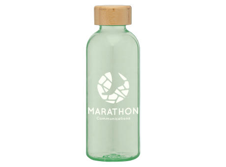 Strom - 650 ml rPET Trinkflasche mit Bambus-Deckel Werbeartikel