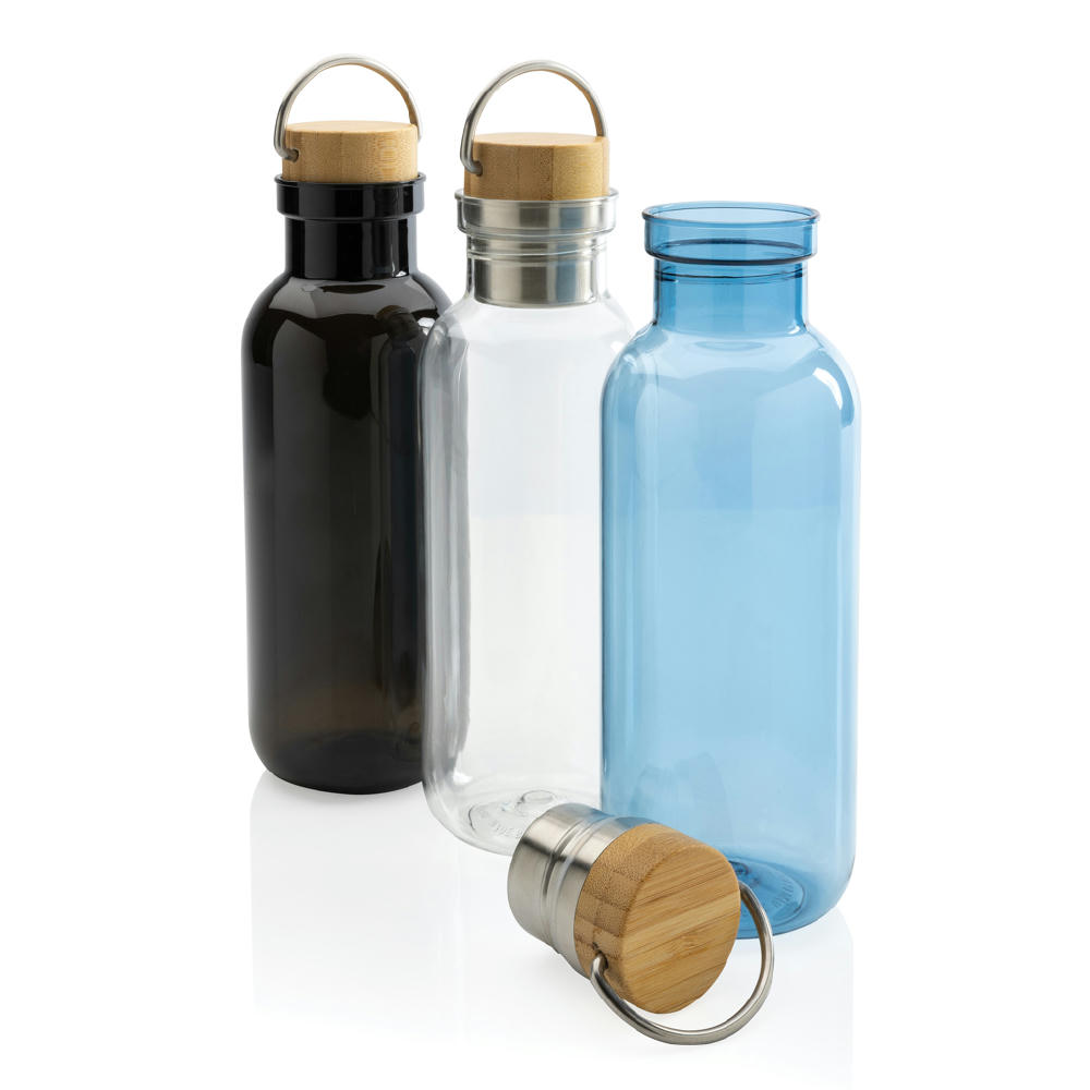 RCS rPET Flasche with Bambusdeckel und Griff Werbeartikel