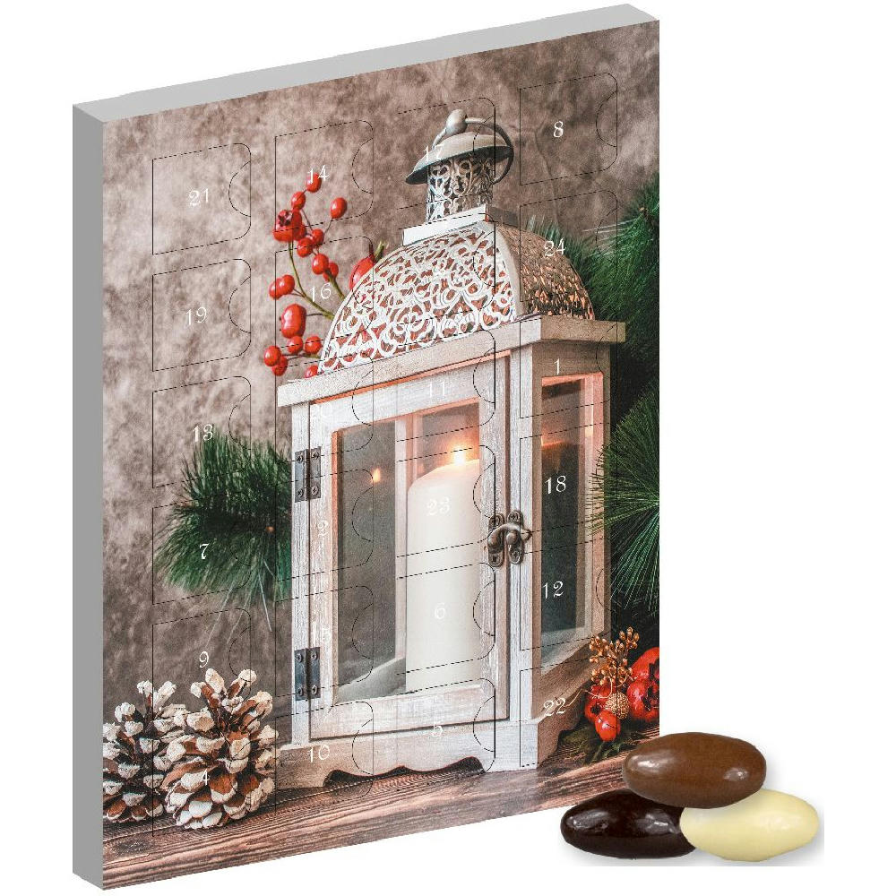 Product image Mandel-Schoko-Trio, ca. 120g, Adventskalender Mini Hochformat Werbeartikel