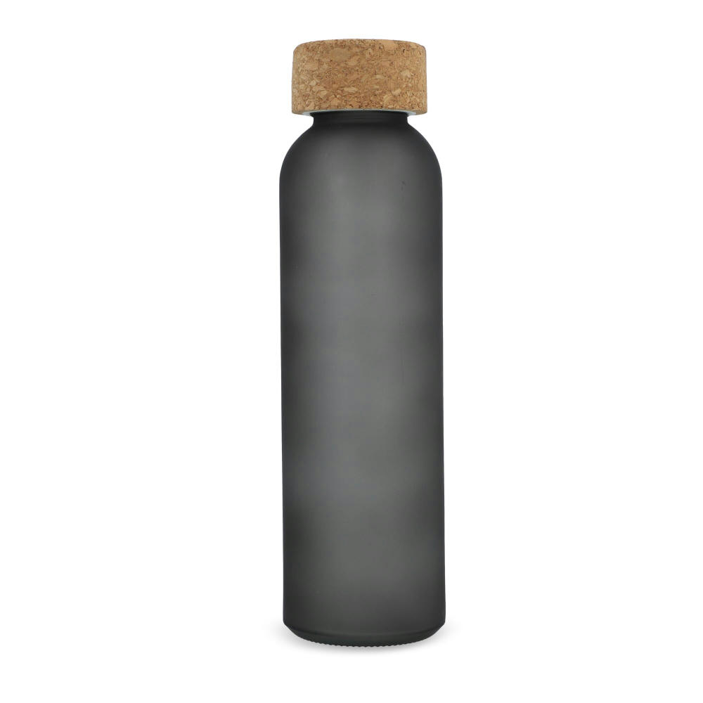 Gefrostete flasche aus recyceltem Glas mit Korkdeckel 500ml Werbeartikel