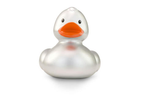 Werbeente Sylvie Silber Mini, ca. 6 cm Werbeartikel