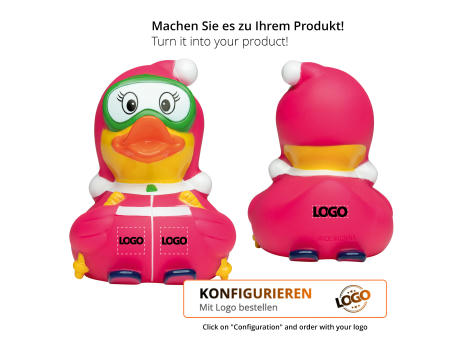 Quietsche-Ente Ski-Fahrer Werbeartikel