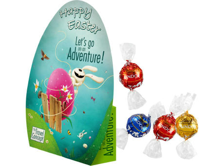 Konturen-Schachtel "Ei" mit Lindt Lindor Kugel Mix Werbeartikel