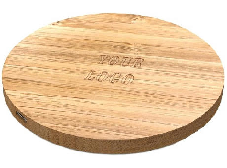 Wireless Charger rund 10W Bambus Werbeartikel