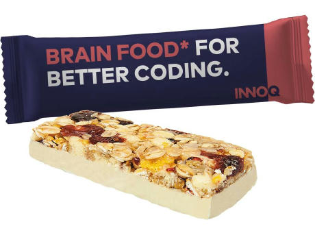 Müsliriegel Vanille-Cranberry, ca. 40g, Flowpack Werbeartikel