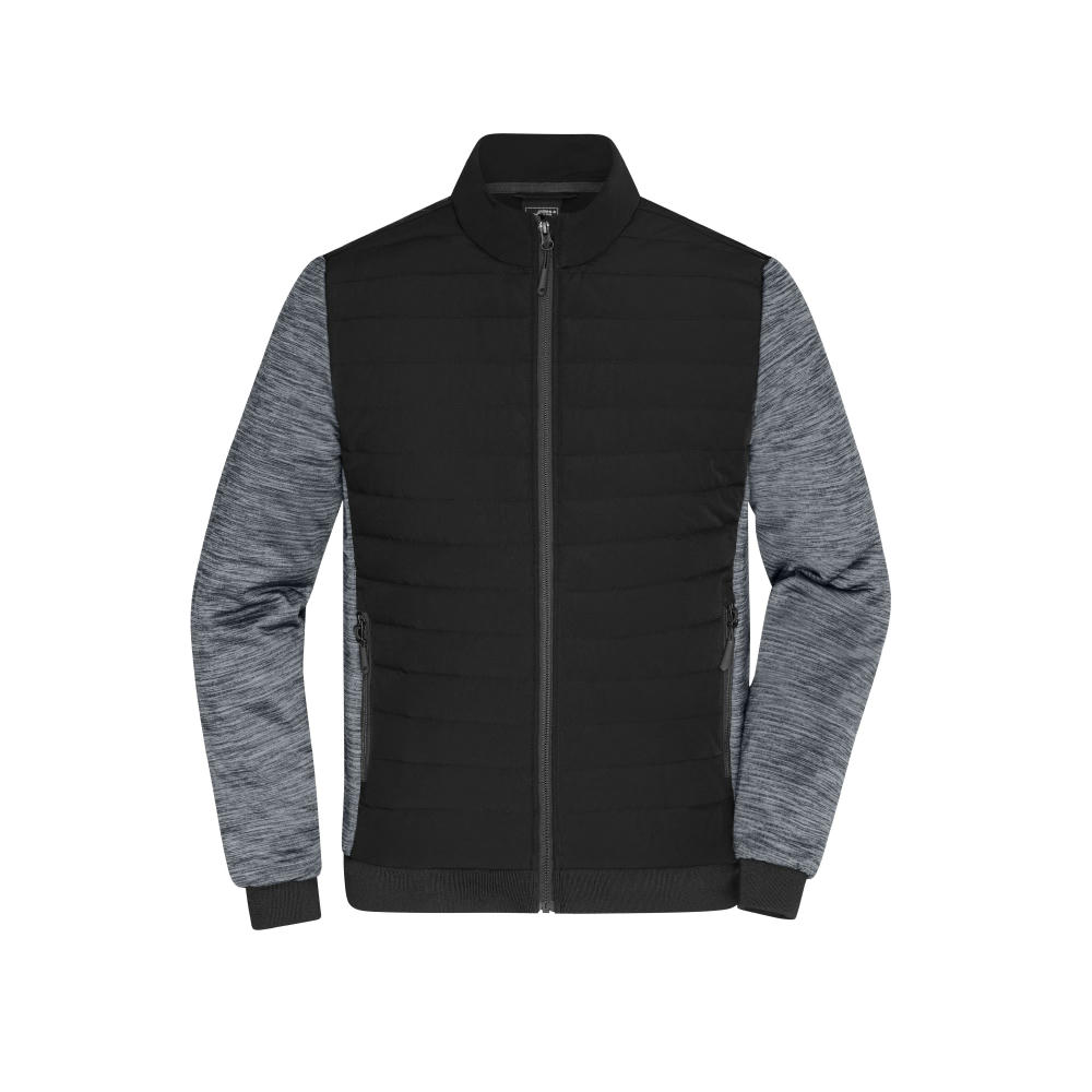 Men's Padded Hybrid Jacket - Wattierte Jacke mit Stehkragen im attraktiven Materialmix Werbeartikel