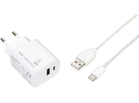 TROIKA Ladestecker CHARGE-X DUO 20 Werbeartikel