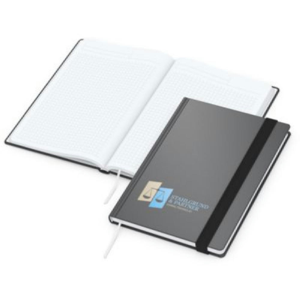 Notizbuch Hardcover Easy-Book EXPRESS Vollkaro Gummiband schmal A5 Werbeartikel