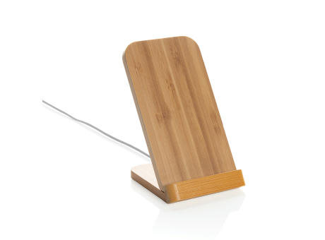 Kabelloser 5W-Ladeständer aus Bambus Werbeartikel