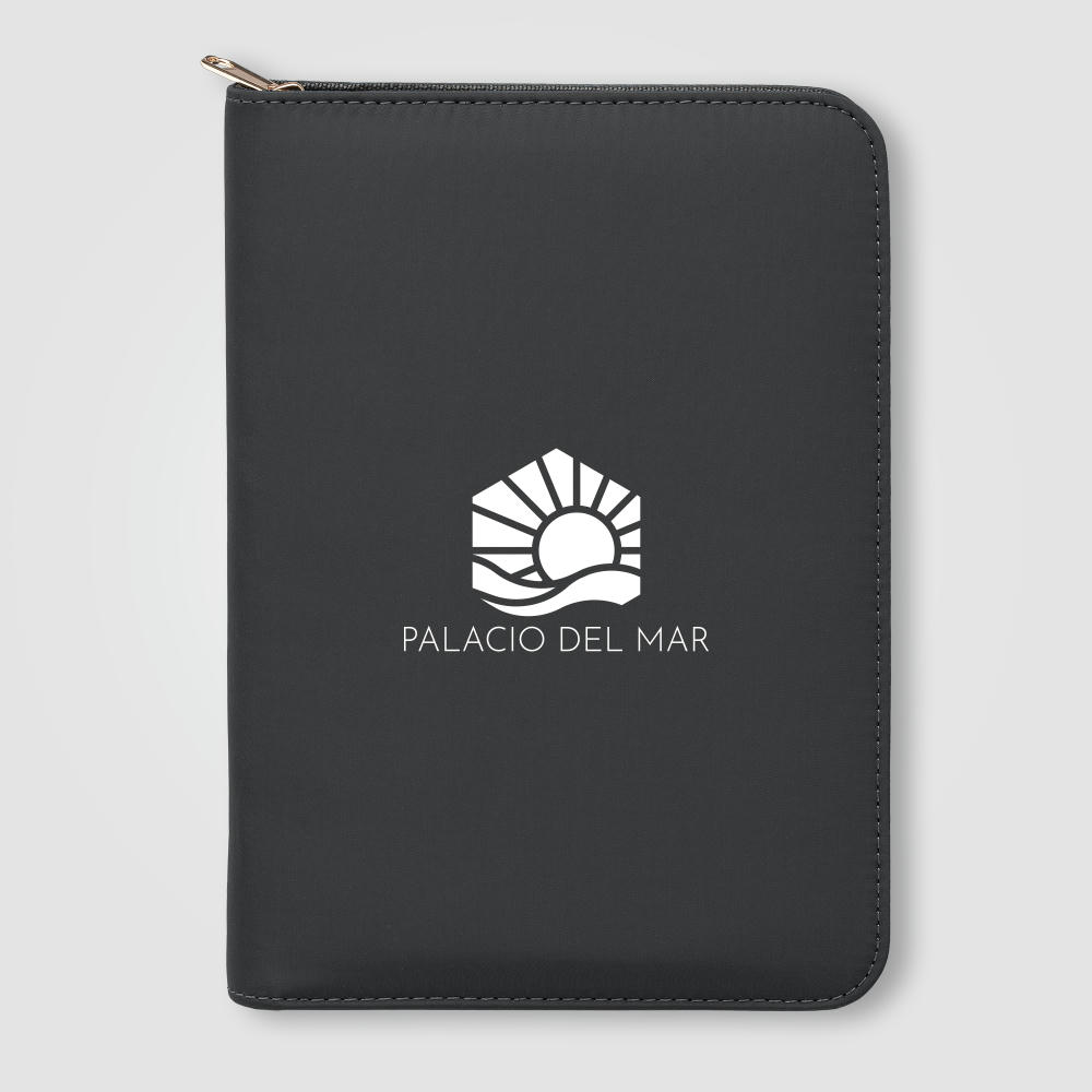Auric Recycled Polyester Gold Zipper Portfolio - A5 Werbeartikel