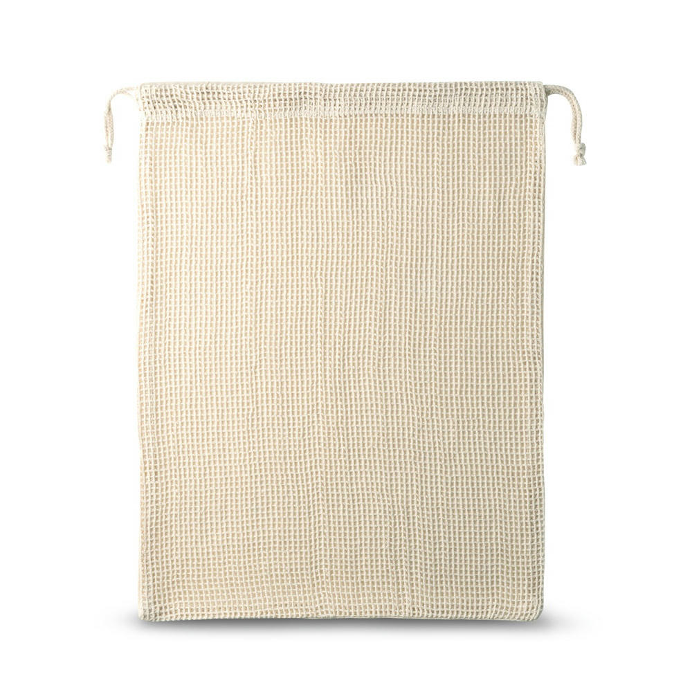 Product image NAPOLI. Beutel aus 100% Baumwolle (120 g/m²) mit Netzgewebe auf der Vorderseite (100 g/m²) Werbeartikel