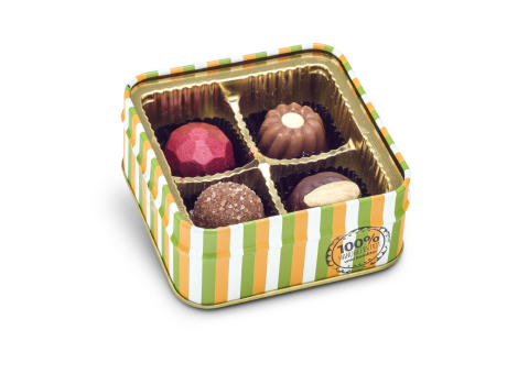 Geschenkartikel / Präsentartikel: Frohe Ostern - Pralinendose mit 50 g Werbeartikel