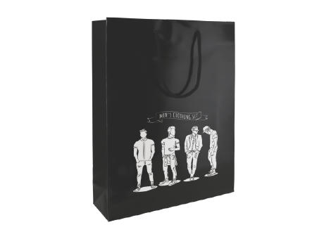 Glanz-laminierte Papiertasche 310x400x100 mm schwarz SALE Werbeartikel