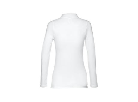 THC BERN WOMEN WH. Langärmeliges Poloshirt für Damen aus kardierter Baumwolle Werbeartikel