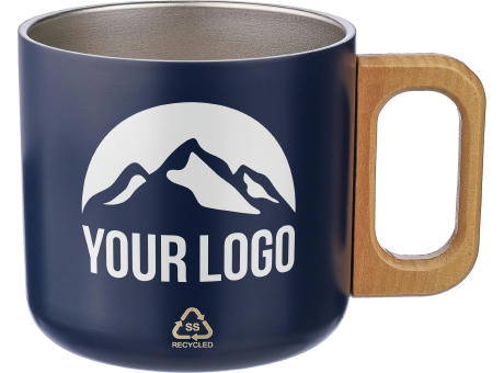 Doppelwandiger Becher aus recyceltem Edelstahl 400 ml Dwight Werbeartikel