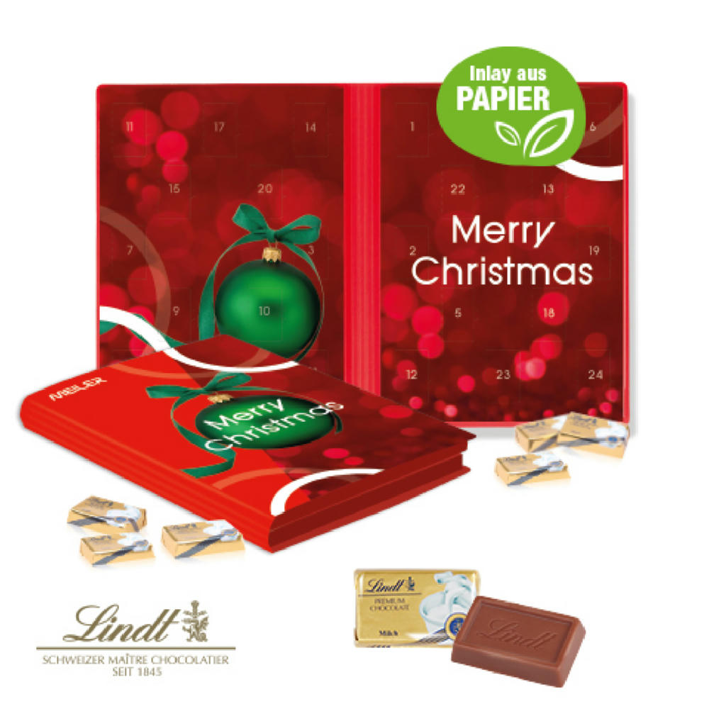 Product image Adventskalender Weihnachtsbuch mit Lindt Schokolade Werbeartikel