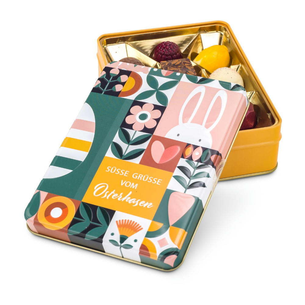 Product image Geschenkartikel / Präsentartikel: Süße Ostergrüße - Pralinendose mit 125 g Werbeartikel