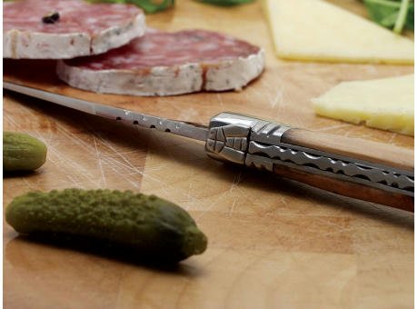 Set mit 6 Tafelmessern 'Tradition', Olivenholz Werbeartikel