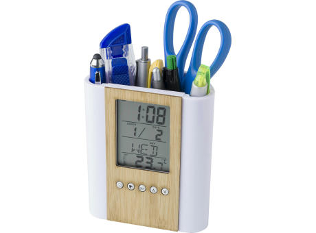 Bambusfederhalter mit Uhr Hassan Werbeartikel