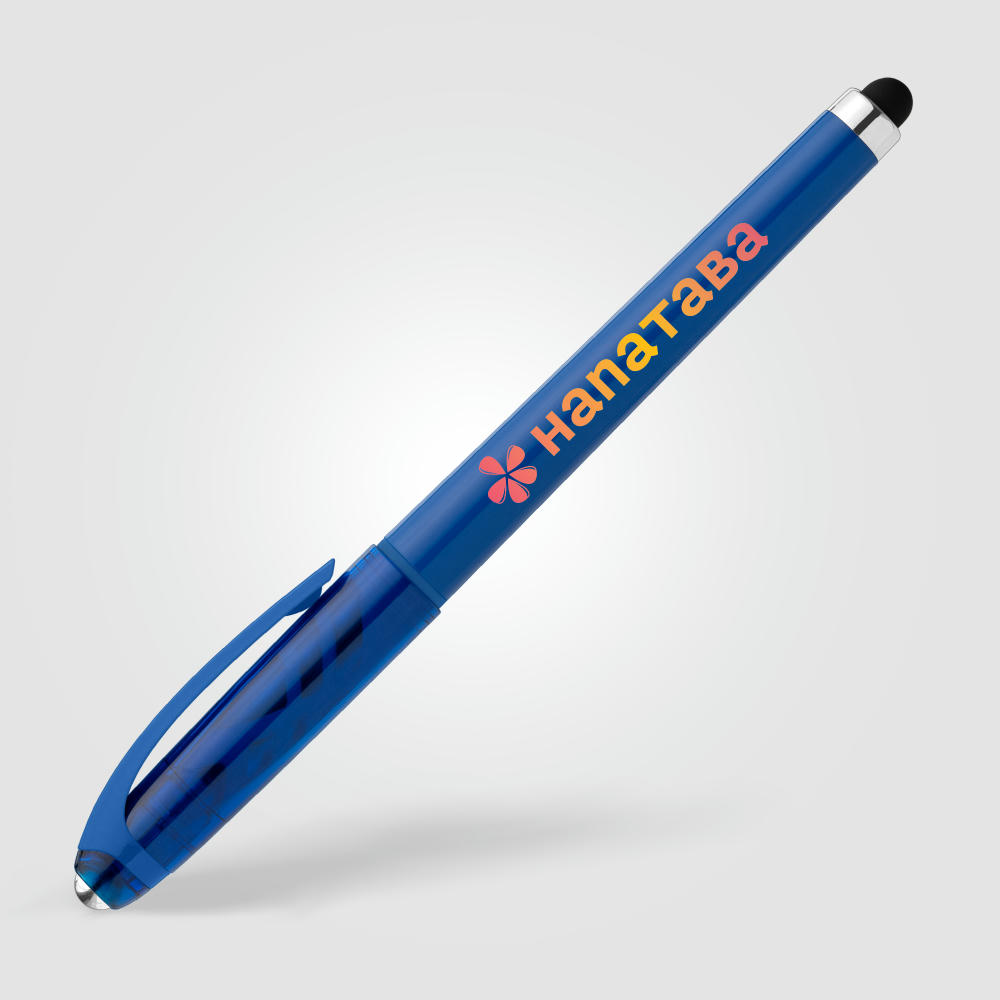 Product image Prism Gelschreiber mit Fidget-Ball-Funktion und Stylus aus recyceltem Kunststoff Werbeartikel