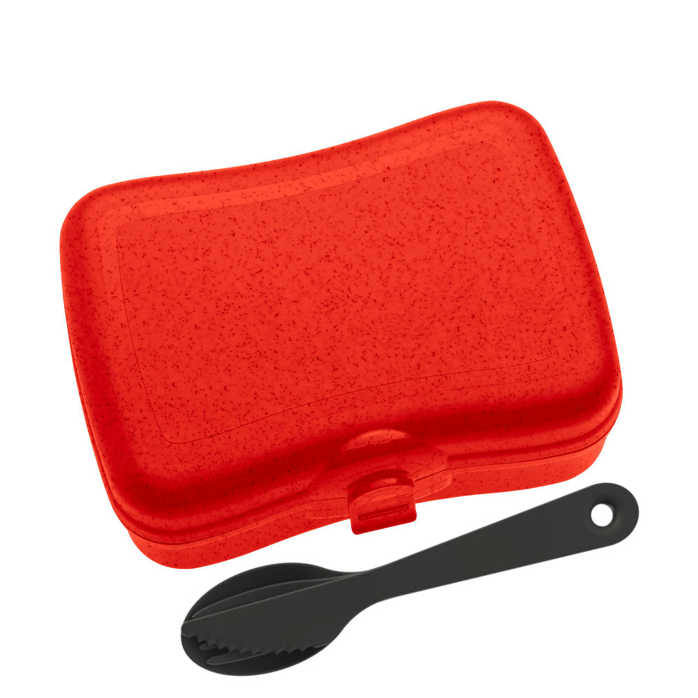 KOZIOL BASIC READY Lunchbox-Set + Besteck-Set Werbeartikel