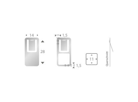 ROMINOX® Mehrweg-Büroklammer Easy Clip, idealer Mailingartikel für Dokumente, bis zu 4 Seiten Klemmkraft Werbeartikel