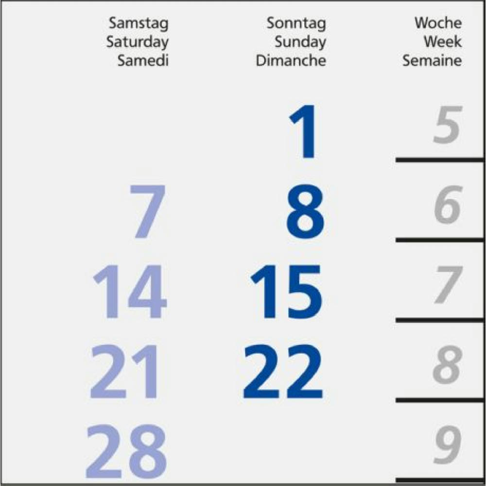 4-Monatskalender Einblatt Logic 4 Post A EXPRESS Design-Kalendarium Werbeartikel