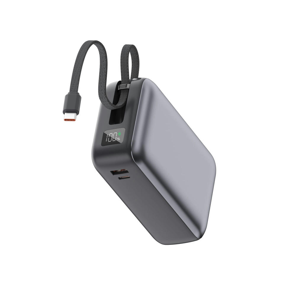 Nova Laptop 65W Powerbank mit integriertem USB-C-Kabel 30000 mAh Werbeartikel