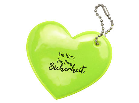Weich-Reflektor mit Kugelkette, Herz Werbeartikel
