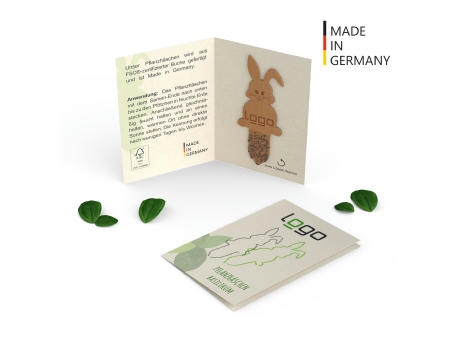 Product image Kräuter-Pflanzhäschen in Klappkarte (FSC® zertifiziert) Werbeartikel