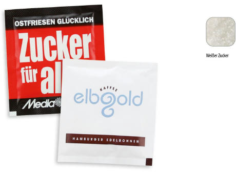 Zuckertütchen,   3,6 g, Inhalt: Zucker weiß Werbeartikel