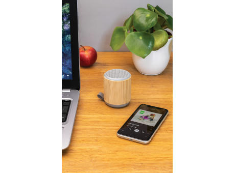 Bambus und Stoff 3W Wireless Speaker Werbeartikel