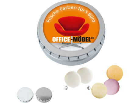 Product image MINI-Drück-mich-Dose mit mentos, 50g Werbeartikel