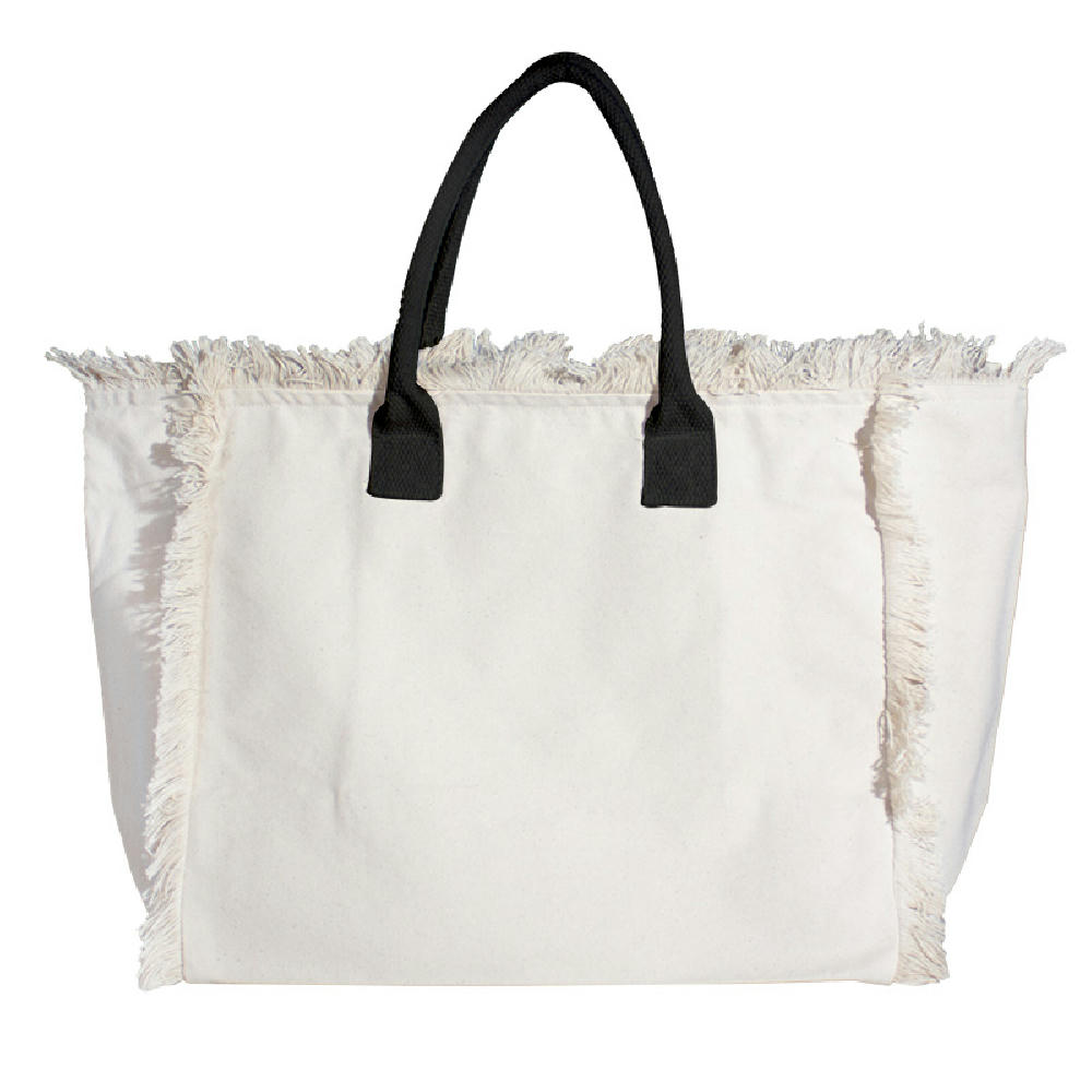 Organic Fairtrade Strandtasche Lola mit farbigen Henkeln nature Werbeartikel