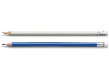 Product image Bleistifte weiss oder blau mit Radiertip Werbeartikel