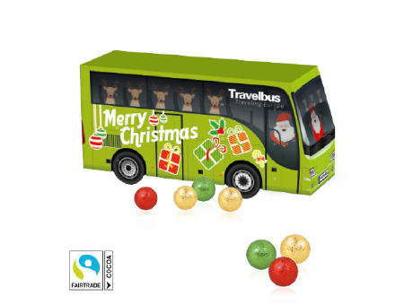 Product image 3D Adventskalender "Bus" mit Fairtrade® Schokolade Werbeartikel