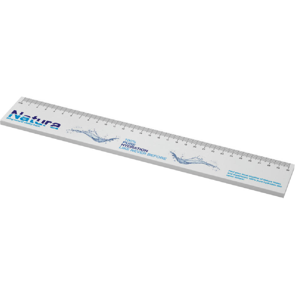 Sticky-Mate® Haftnotizen mit gedrucktem 30 cm Lineal aus recyceltem Material Werbeartikel