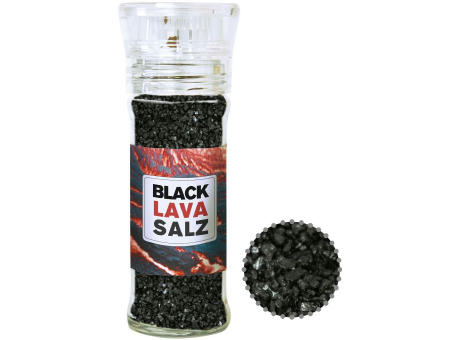Product image Gewürzmischung Black Lava Salz, ca. 80g, transparente Gewürzmühle Werbeartikel
