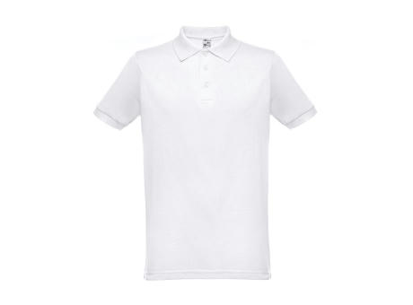 THC BERLIN WH. Kurzärmeliges Herren-Poloshirt. Farbe Weiß bedrucken